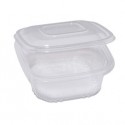 Pack 50 contenitori in PP coperchio incernierato 15,5x15,5cm H5,7cm Cuki QC1-750