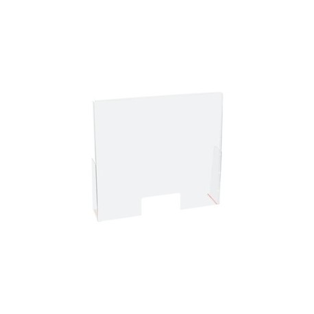 Schermo protettivo da banco CON feritoia H60xL80cm in PET Lebez