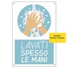 Etichetta autoadesiva 20x30cm "Lavati spesso le mani" per bambini