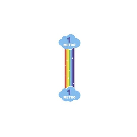 Segnale autoadesivo per pavimenti 125x45cm Distanza 1m arcobaleno e nuvole