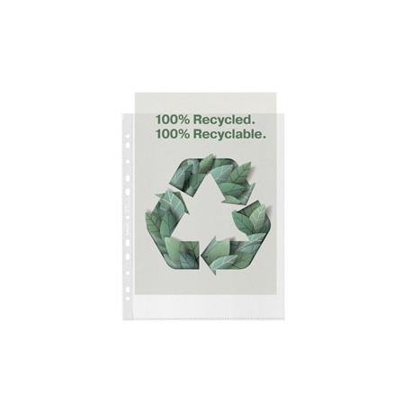 50 buste forate riciclate 100 f.to 22x30cm antiriflesso De Luxe Esselte