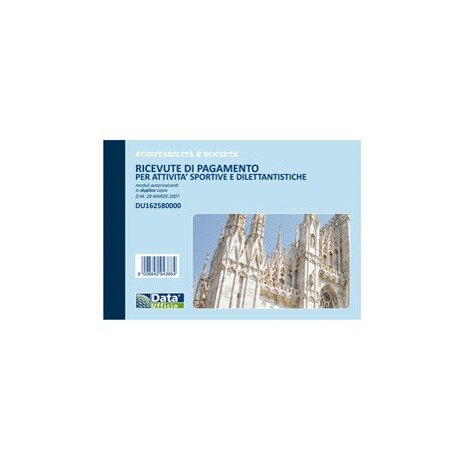 Blocco ricevute pagamento attivitA' sportive 50/50 copie autor. DU162580000