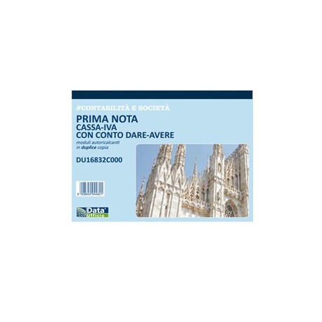 Blocco prima nota cassa/iva c/conto dare-avere 50/50copie autor. DU16832C000