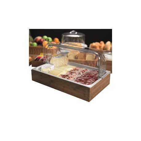 Set espositore buffet in bamboo GN 1/1 53x32cm naturale Leone