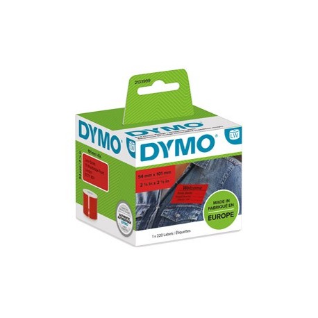 Rotolo 220 Etichette Spedizione/Badge 54x101mm rosse per Dymo LabelWriter