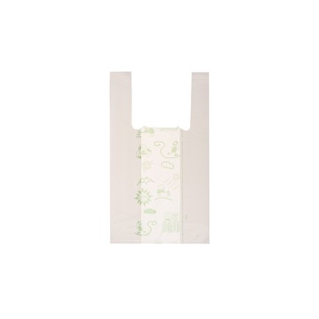 Scatola 500 Shoppers bianchi MINI 17µ 22x40CM 6,5+6,5cm Mater-Bi