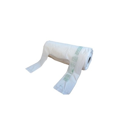 Rotolo da 200 Shopper bianchi MINI 13µ 22x50CM 6+6cm Mater-Bi