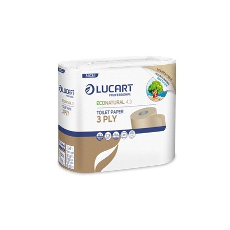 Pacco 4 rotoli Carta Igienica 270 strappi EcoNatural 4.3 Lucart Plastic Free