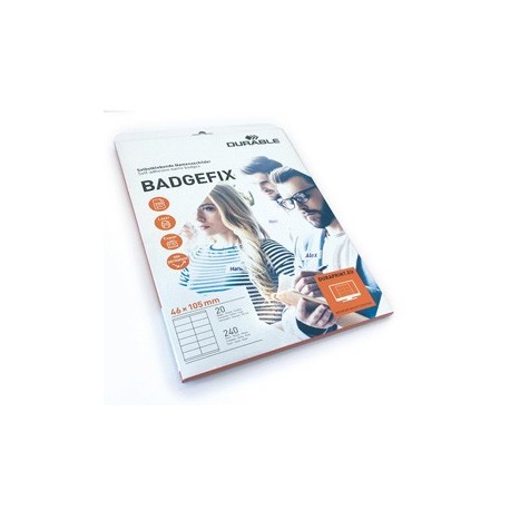 Badge adesivi Badgefix 20ff x 12 badge dim. 46x105mm Durable