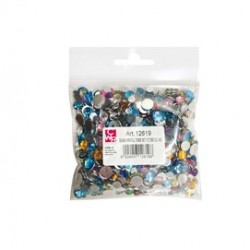 Busta 1000 pz Gemme Kristall tonde diam. 6/10 mm in colori assortiti DECO