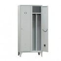 Spogliatoio in metallo a 2 VANI c/divisorio 80x50cm H180cm GRIGIO 717/02P/S