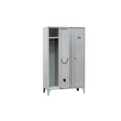 Spogliatoio in metallo a 3 VANI 105x35cm H180cm GRIGIO 111/03/S