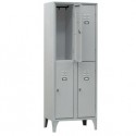 Spogliatoio in metallo a 4 VANI sovrapposti 60x50cm H180cm GRIGIO 116S/04/S