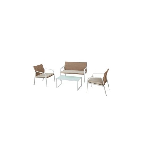 Salotto Madeira bianco/beige - set 4 elementi