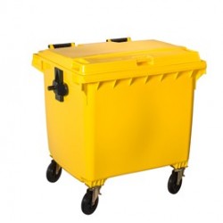 Contenitore rifiuti 1100Lt c/ruote giallo Contivia 4