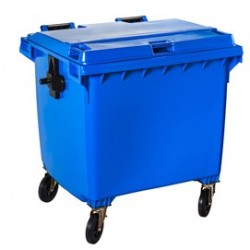 Contenitore rifiuti 1100Lt c/ruote blu Contivia 4