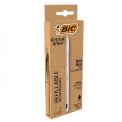 Penna sfera con cappuccio Cristal® Re'New 1mm nero BIC®