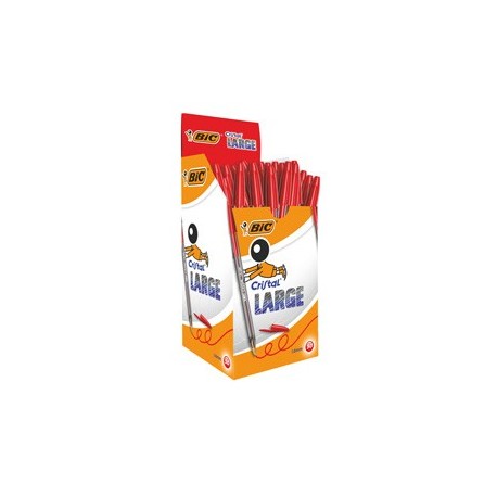 Scatola 50 penna sfera CRISTAL® large 1,6mm rosso BIC®