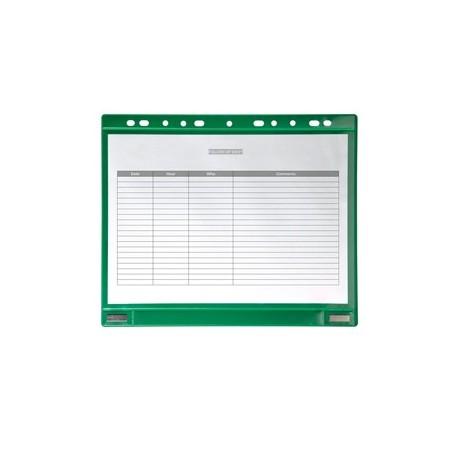 Conf. 5 Buste forate per supporti magnetici ad anelli f.to A4 verdi Tarifold