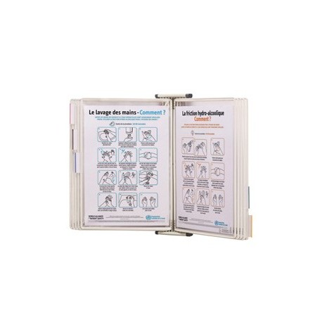 Leggio antibatterico da muro + 10 buste f.to A4 bianco Tarifold