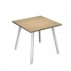 Scrivania 80x80xH74,4cm Bianco/ Rovere Skinny Metal