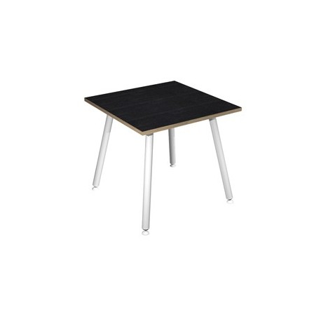 Scrivania 80x80xH74,4cm Bianco/ Nero venato Skinny Metal