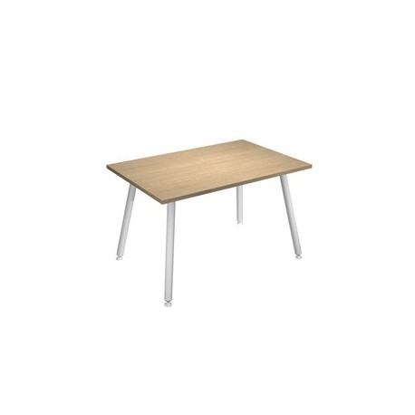 Scrivania 120x80xH74,4cm Bianco/ Rovere Skinny Metal