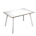 Scrivania 120x80xH74,4cm Bianco/ Bianco Skinny Metal