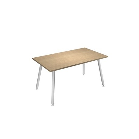 Scrivania 140x80xH74,4cm Bianco/ Rovere Skinny Metal