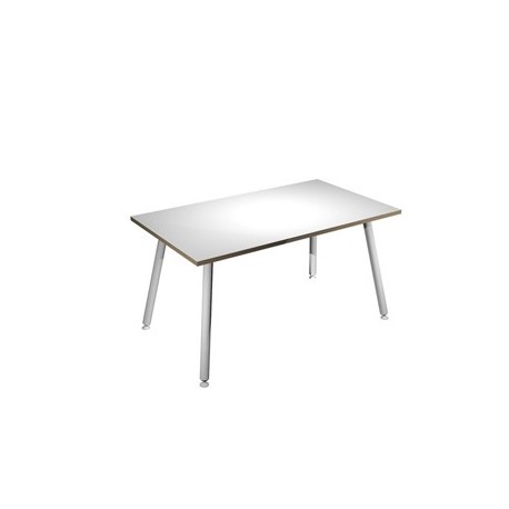 Scrivania 140x80xH74,4cm Bianco/ Bianco Skinny Metal