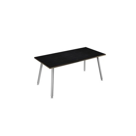 Scrivania 140x80xH74,4cm Bianco/ Nero venato Skinny Metal