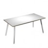 Scrivania 160x80xH74,4cm Bianco/ Bianco Skinny Metal