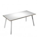 Scrivania 180x80xH74,4cm Bianco/ Bianco Skinny Metal