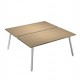 Scrivania a 2 postazioni contrap. 140x166cm Bianco/ Rovere Skinny Metal