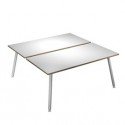 Scrivania a 2 postazioni contrap. 180x166cm Bianco/Bianco Skinny Metal