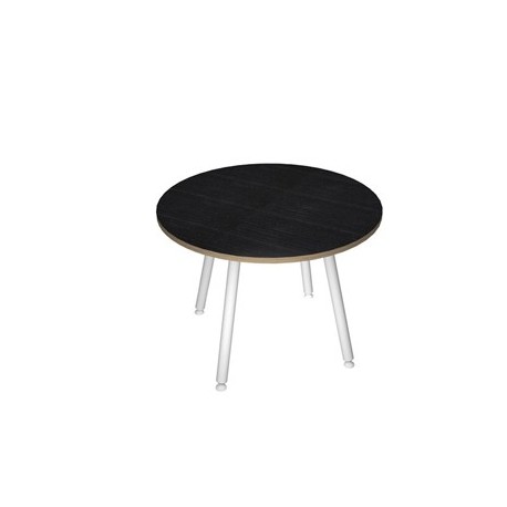 Tavolo riunione tondo Ø100cm Nero venato Skinny Metal