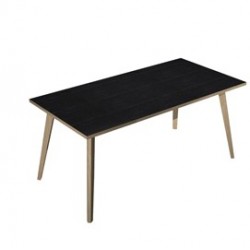 Scrivania 180x80xH74,4cm Rovere/Nero venato Woody