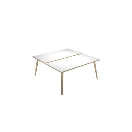 Scrivania a 2 postazioni contrap. 120x166cm Rovere/Bianco Woody