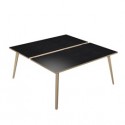 Scrivania a 2 postazioni contrap. 120x166cm Rovere/Nero venato Woody