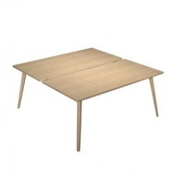 Scrivania a 2 postazioni contrap. 140x166cm Rovere/Rovere Woody
