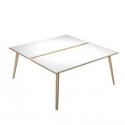 Scrivania a 2 postazioni contrap. 140x166cm Rovere/Bianco Woody