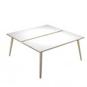 Scrivania a 2 postazioni contrap. 160x166cm Rovere/Bianco Woody