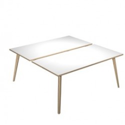 Scrivania a 2 postazioni contrap. 180x166cm Rovere/Bianco Woody
