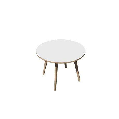 Tavolo riunione tondo Ø100cm Rovere/Bianco Woody