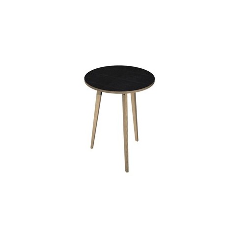 Tavolo alto tondo Ø80xH105cm Rovere/Nero venato Woody