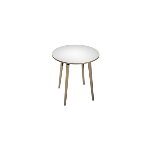 Tavolo alto tondo Ø100xH105cm Rovere/Bianco Woody