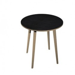 Tavolo alto tondo Ø100xH105cm Rovere/Nero venato Woody
