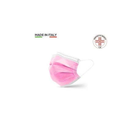 Mascherina chirurgica di Classe II 3 veli Rosa