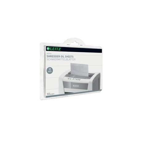 SCATOLA 12 FOGLI LUBRIFICATI PER DISTRUGGIDOCUMENTI Leitz IQ