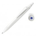 Penna a sfera a scatto Reco punta M fusto bianco/inchiostro blu Schneider